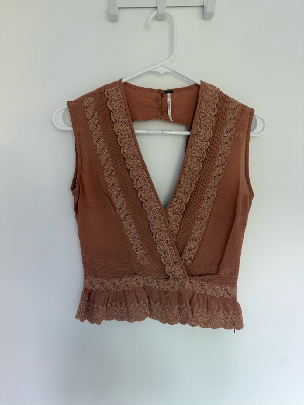 Free People Lace-Trim V-Neck Camisole - Rust